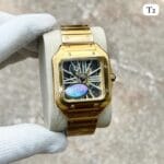 Santos Skeleton Dial Swiss Eta Watch (4)