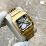 Santos Skeleton Dial Swiss Eta Watch (4)