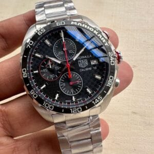 Men's Ceramic Bezel Chronograph Watch – Black Ring Design