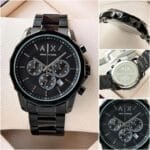 Men's Black Stainless Steel Chronograph Watch