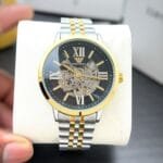 Men’s Round Skeleton Dial Watch 4 Color Options Available