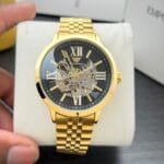 Men’s Round Skeleton Dial Watch 4 Color Options Available