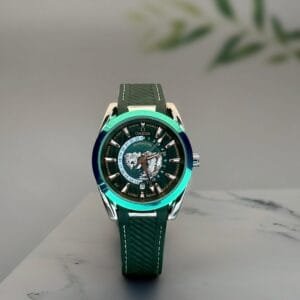 Men's Luxury Automatic Watch with Aqua Terra Style Design and Open Case Back