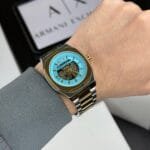 Sporty Two-Tone Automatic Watch – Open Heart Movement, 42mm Case (2)