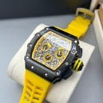 Luxury Tonneau-Shaped Skeleton Watch | Multi-Color Intricate Dial for Men