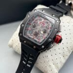 Luxury Tonneau-Shaped Skeleton Watch | Multi-Color Intricate Dial for Men