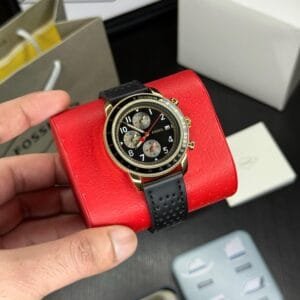 Men's Sport Tourer Watch | Premium Black Leather Strap Design