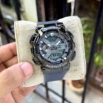 Men's Rugged Analogue-Digital Watch with Black Stainless Steel Bezel