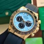 41mm Sky Blue Daytona Style | Automatic Japanese Movement, Black Silicon Strap
