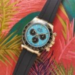 41mm Sky Blue Daytona Style | Automatic Japanese Movement, Black Silicon Strap