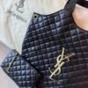 Black Quilted Maxi Shopping Bag BSBmart (1) Black Quilted Maxi Shopping Bag BSBmart