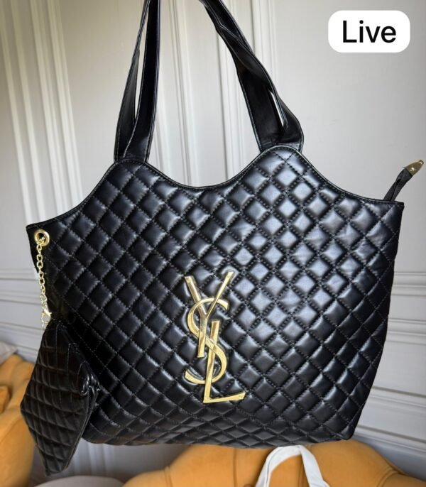 Black Quilted Maxi Shopping Bag BSBmart (6) Black Quilted Maxi Shopping Bag BSBmart