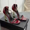 Maroon High Heel Sandals for Women BSBmart (1)