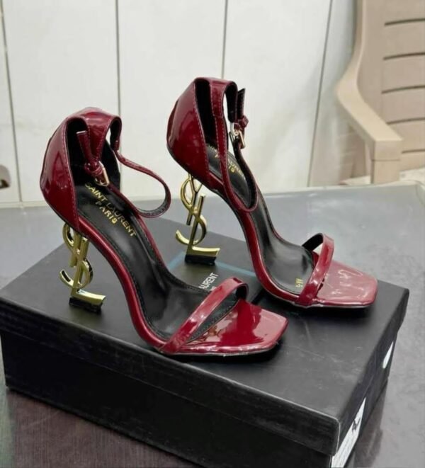 Maroon High Heel Sandals for Women BSBmart (1)