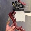 Maroon High Heel Sandals for Women BSBmart (1)