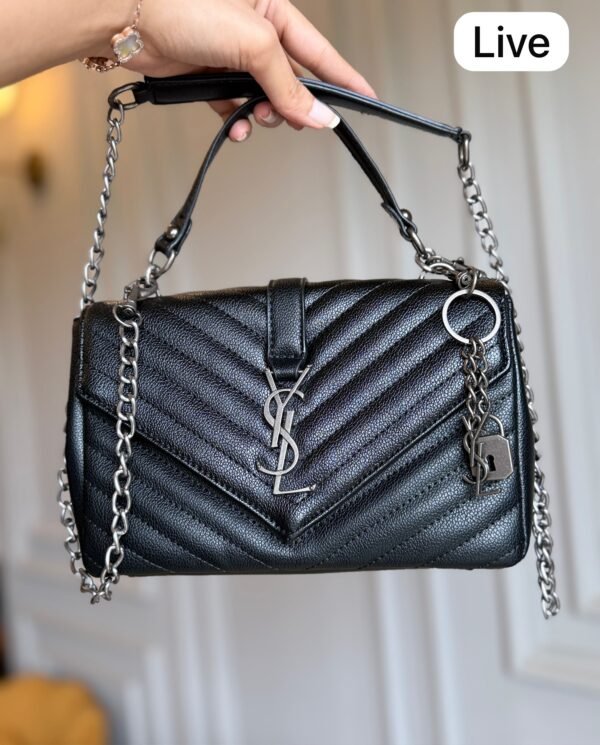 Quilted Chain Bag with Lock Charm BSBmart Quilted Chain Bag with Lock Charm BSBmart