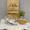 Silver Studded Stiletto Pumps for Women