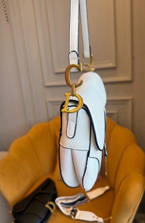 White Curved Shoulder Bag for Women BSBmart