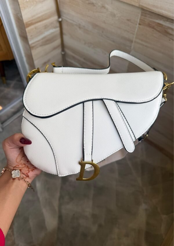 White Curved Shoulder Bag for Women | BSBmart