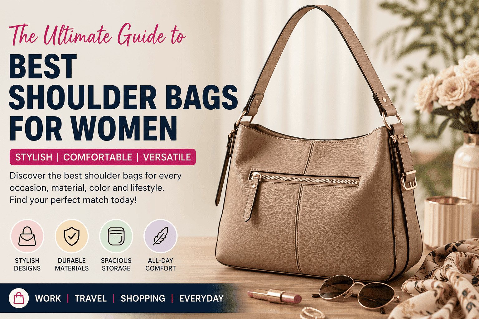 Best Shoulder Bags for Women buying guide featuring elegant Women's Shoulder Bags, premium Ladies Shoulder Bags, Stylish Shoulder Bags for Women and versatile Shoulder Purses for Women for work, travel and everyday fashion.