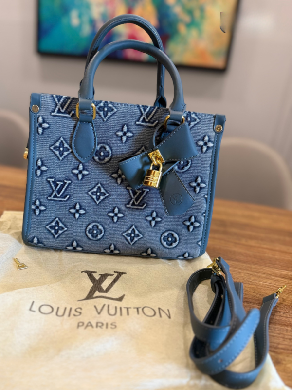 Denim Blue Tote Bag with Lock Detail BSBmart