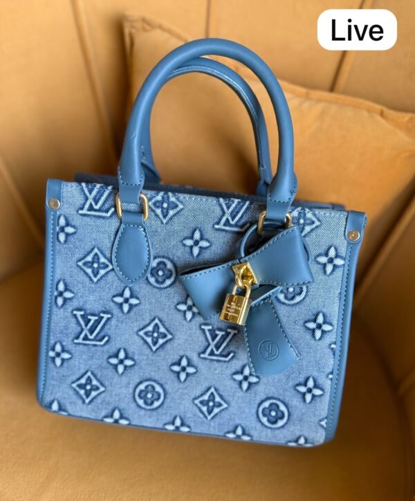 Denim Blue Tote Bag with Lock Detail BSBmart