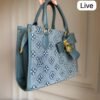 Denim Blue Tote Bag with Lock Detail BSBmart