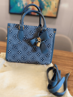 Denim Blue Tote Bag with Lock Detail BSBmart