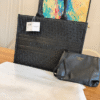 Midnight Monogram Large Carry Tote with Pouch