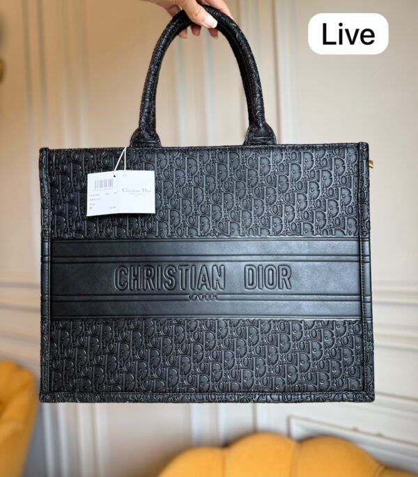 Midnight Monogram Large Carry Tote with Pouch