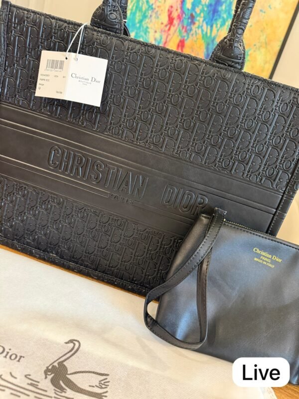 Midnight Monogram Large Carry Tote with Pouch