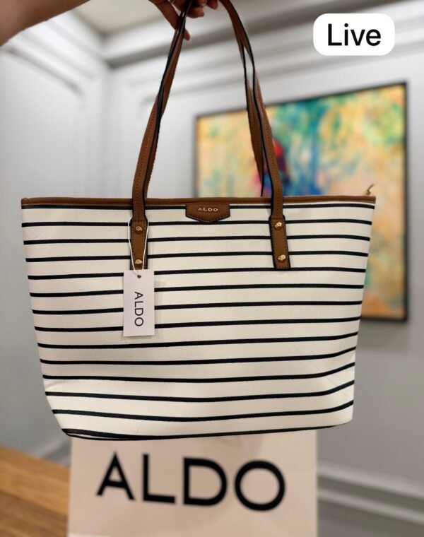 Striped Tote Bag with Wallet Set | BSBmart