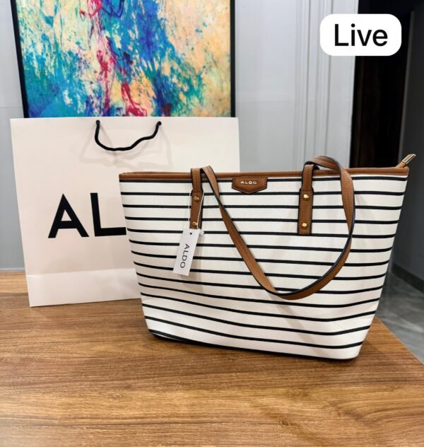 Striped Tote Bag with Wallet Set | BSBmart