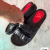 Black Double Strap Slide Sandals for Women | BSBmart
