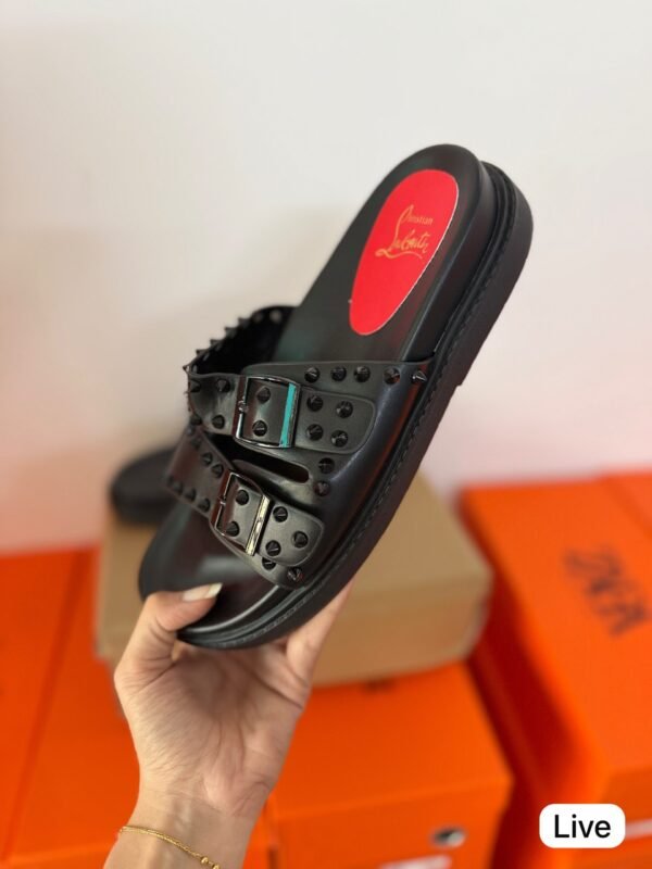 Black Double Strap Slide Sandals for Women | BSBmart