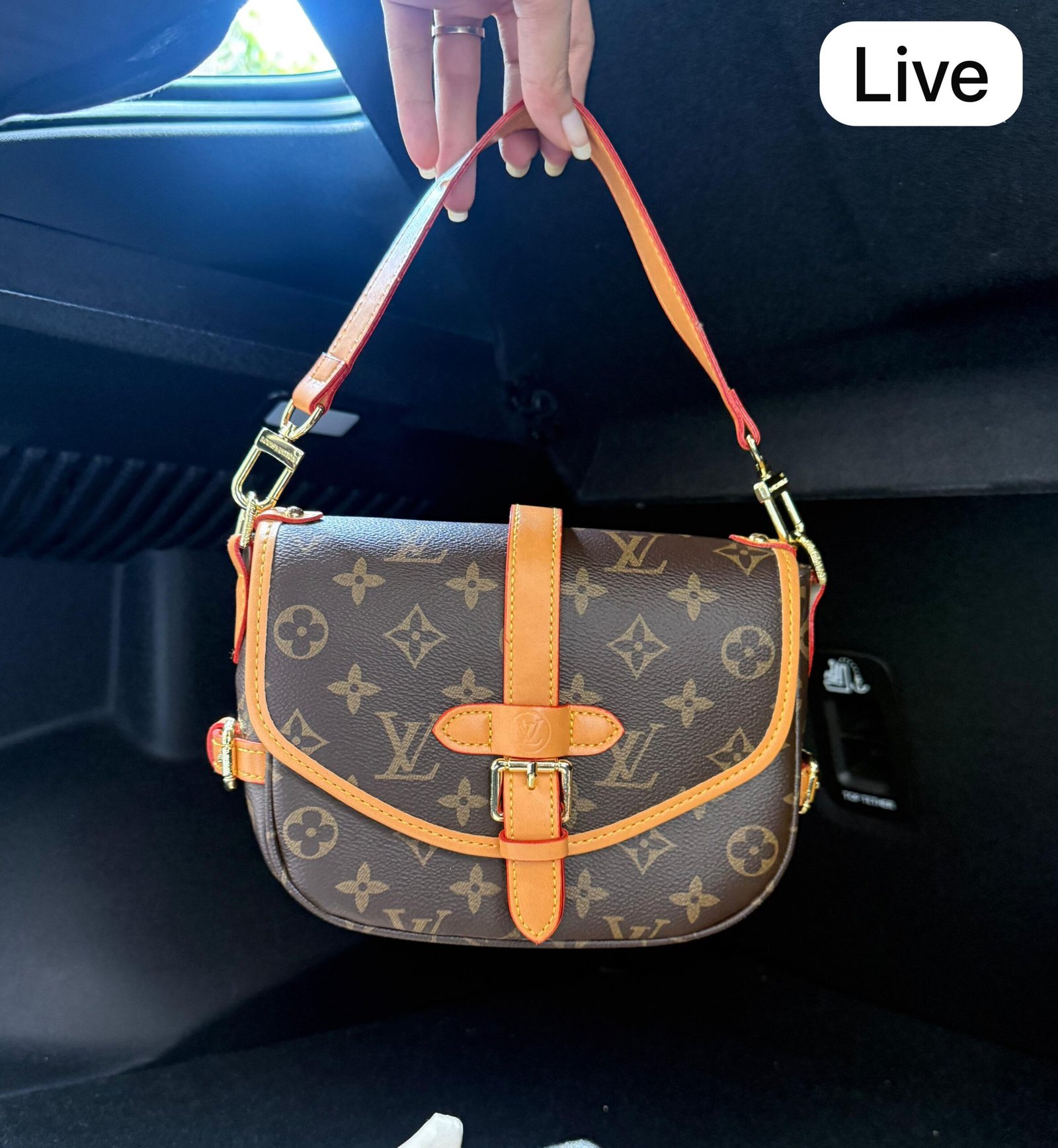 Brown Beige Saddle Handbag for Women BSBmart