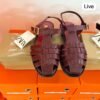 Fisherman Flat Sandals for Women Black & Maroon