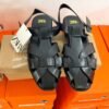 Fisherman Flat Sandals for Women Black & Maroon