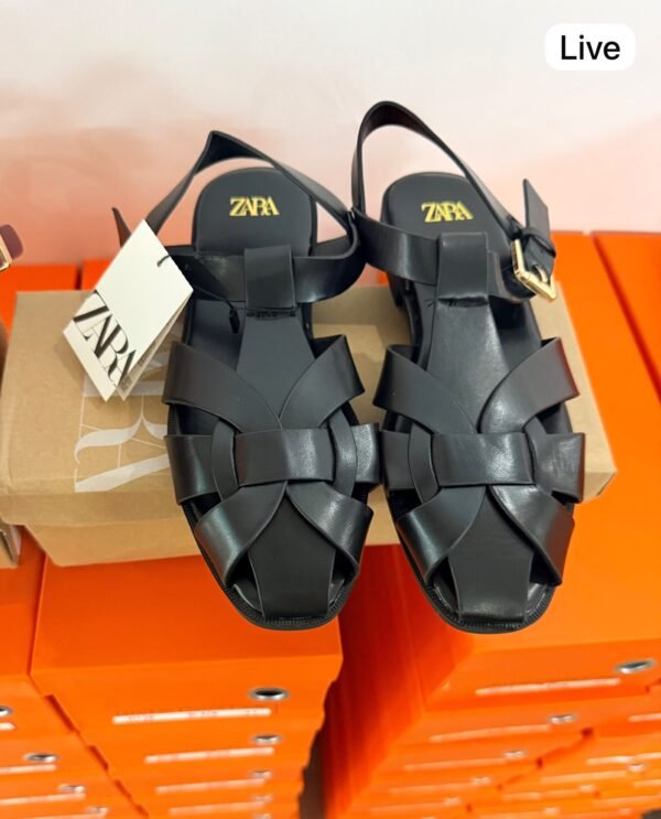 Fisherman Flat Sandals for Women Black & Maroon