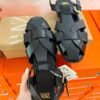 Fisherman Flat Sandals for Women Black & Maroon