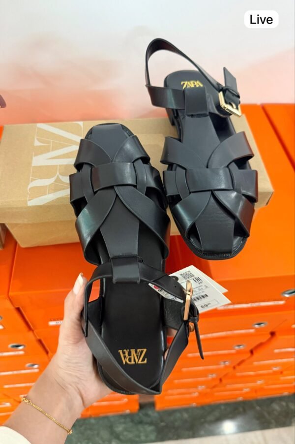 Fisherman Flat Sandals for Women Black & Maroon
