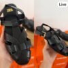 Fisherman Flat Sandals for Women Black & Maroon