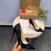 Glossy Black Heels with Red Sole | BSBmart
