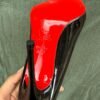 Glossy Black Heels with Red Sole | BSBmart