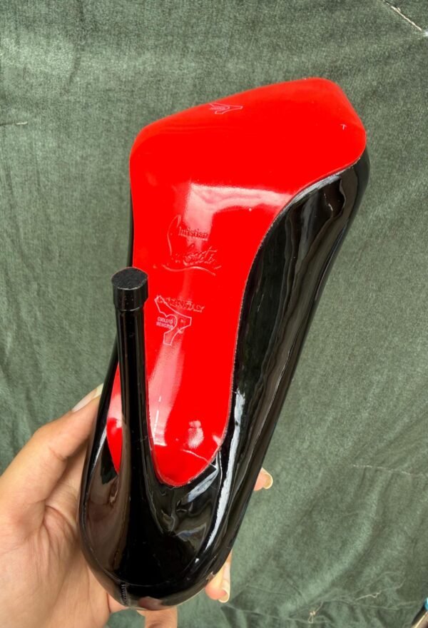 Glossy Black Heels with Red Sole | BSBmart