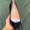 Glossy Black Heels with Red Sole | BSBmart