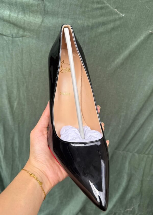 Glossy Black Heels with Red Sole | BSBmart