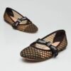 Mesh Ballet Flats for Women Elegant Two-Tone Style