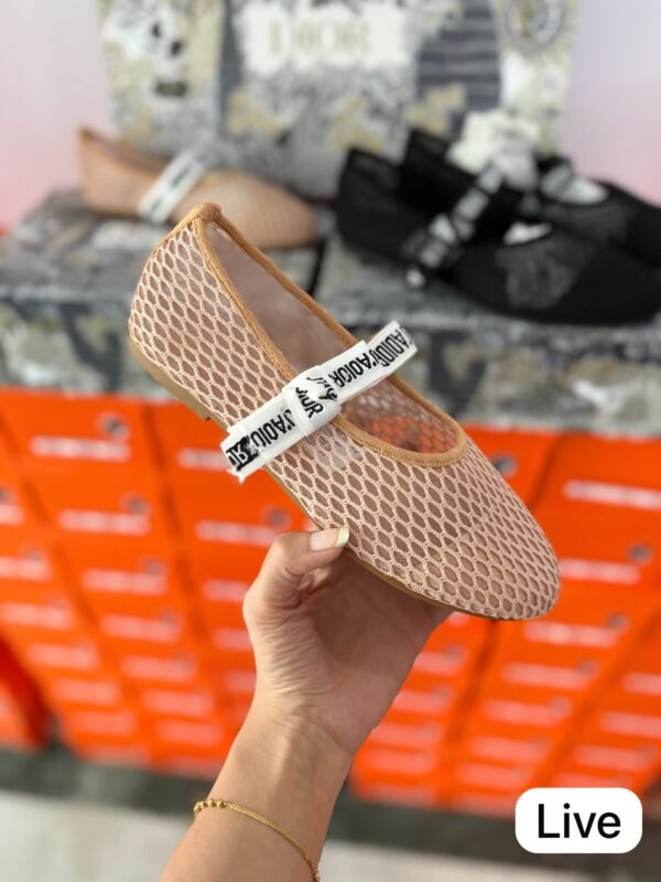 Mesh Ballet Flats for Women Elegant Two-Tone Style