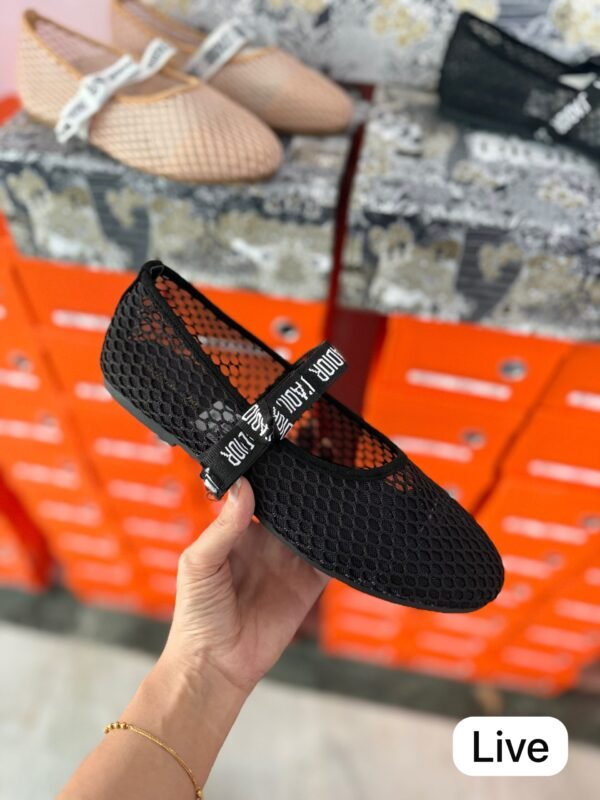 Mesh Ballet Flats for Women Elegant Two-Tone Style